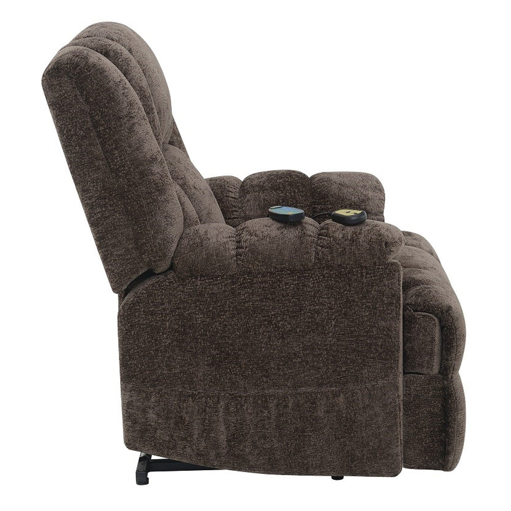 Pacay Brown Power Recliner w/ Lift, Heating & Massage