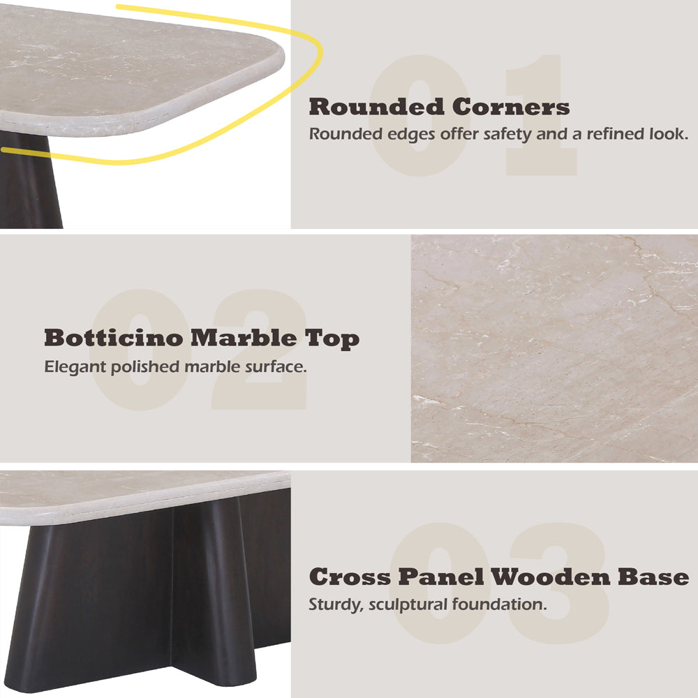 Jacory BottIcino Natural Marble Top/ Espresso Coffee Table