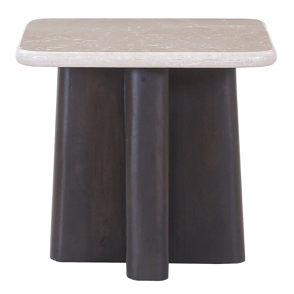 Jacory BottIcino Natural Marble Top/ Espresso End Table