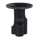 Kinton Natural Marble Top/ Black Mercana End Table