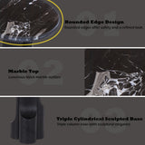 Kinton Natural Marble Top/ Black Mercana End Table