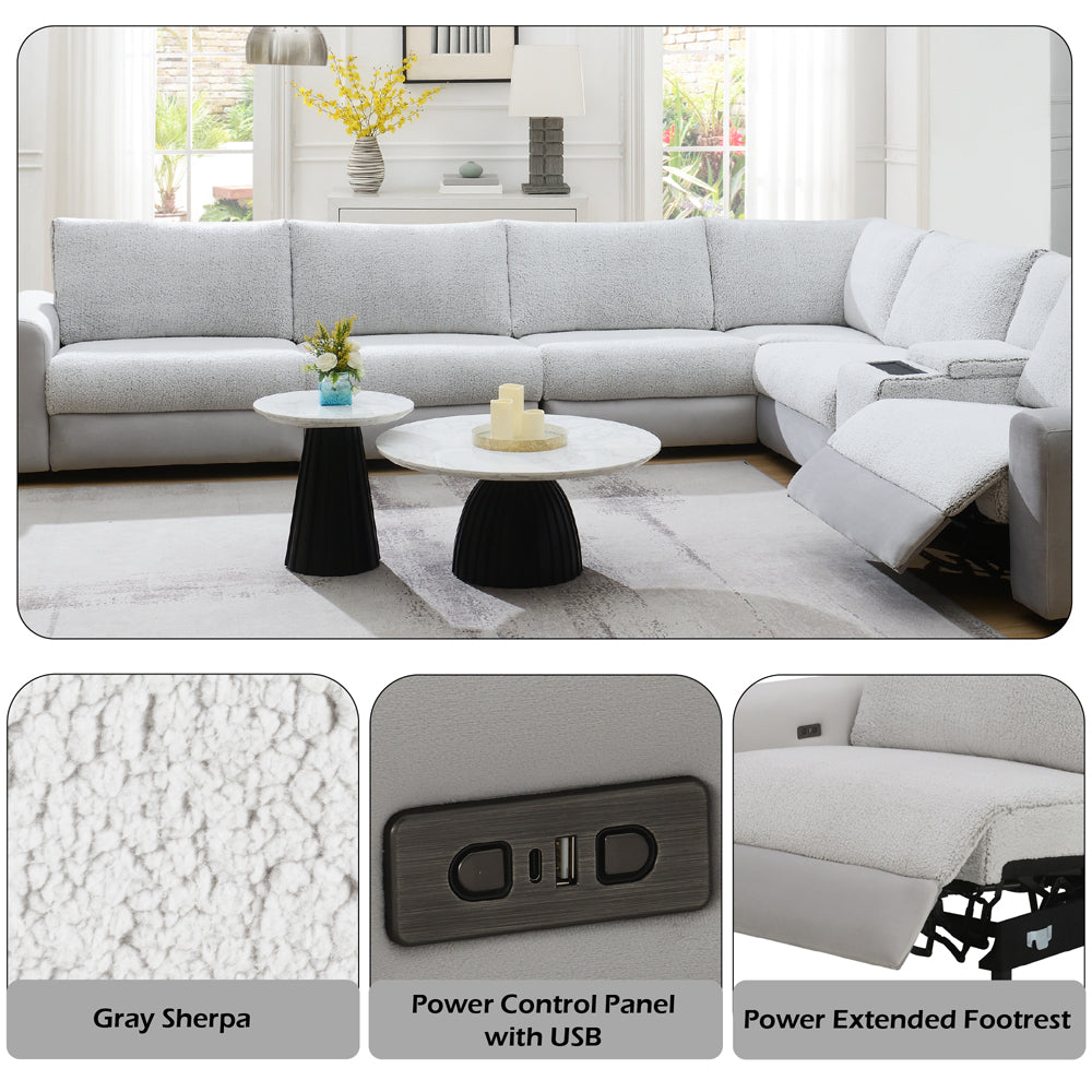 Tarrance Gray Modular Power Reclining Sectional