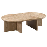 Markku Natural Marble/Oak Coffee Table