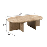 Markku Natural Marble/Oak Coffee Table