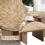 Markku Natural Marble/Oak Coffee Table