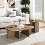 Markku Natural Marble/Oak Coffee Table