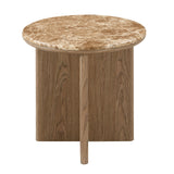 Markku Natural Marble/Oak End Table