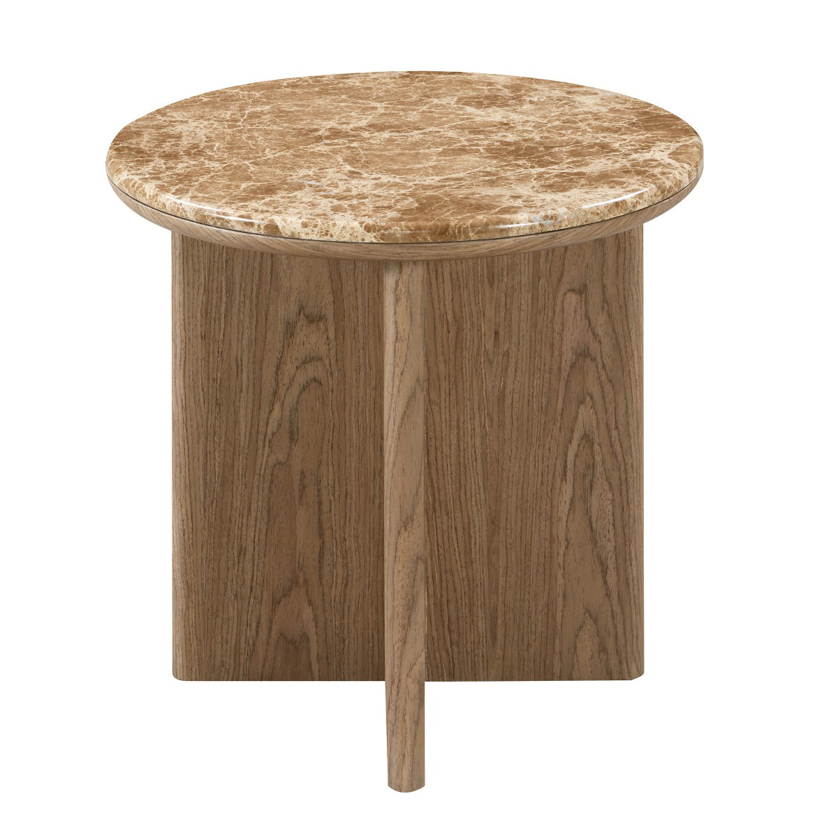 Markku Natural Marble/Oak End Table