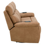 Chavis Brown Power Motion Sofa w/USB & Power Headrest