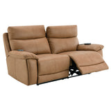 Chavis Brown Power Motion Loveseat w/USB & Power Headrest