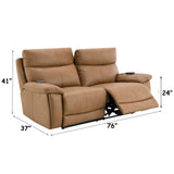 Chavis Brown Power Motion Loveseat w/USB & Power Headrest