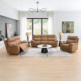 Chavis Brown Power Motion Loveseat w/USB & Power Headrest