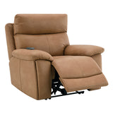 Chavis Brown Power Motion Recliner w/USB & Power Headrest