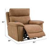 Chavis Brown Power Motion Recliner w/USB & Power Headrest