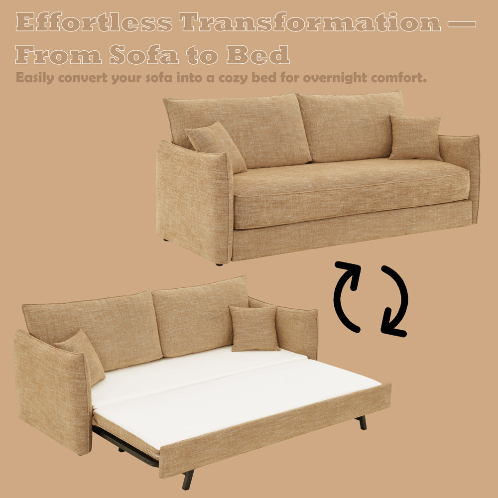 Cadie Mocha Sofa w/ Full-Size Sleeper & 2 Pillows
