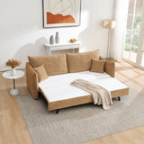 Cadie Mocha Sofa w/ Full-Size Sleeper & 2 Pillows
