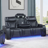 Ephron Black Power Motion Sofa w/ Dropdown Table
