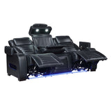 Ephron Black Power Motion Sofa w/ Dropdown Table