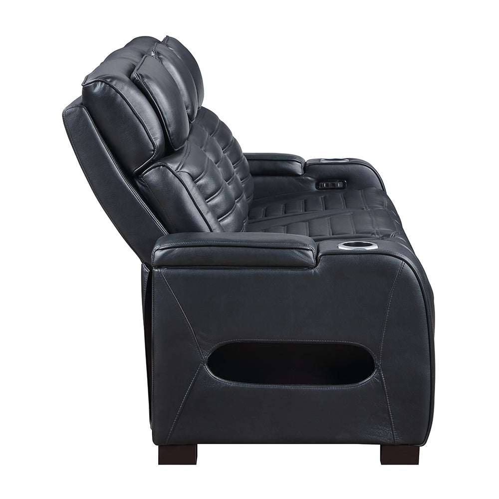 Ephron Black Power Motion Sofa w/ Dropdown Table