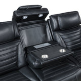 Ephron Black Power Motion Sofa w/ Dropdown Table