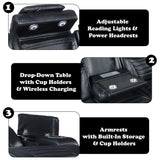 Ephron Black Power Motion Sofa w/ Dropdown Table