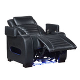Ephron Black Power Motion Recliner W/Power Headrest & LED
