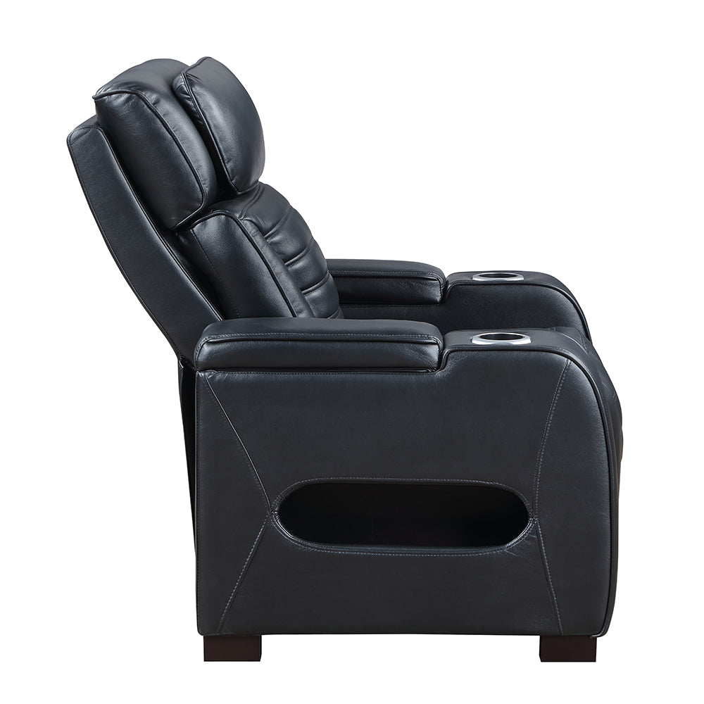 Ephron Black Power Motion Recliner W/Power Headrest & LED
