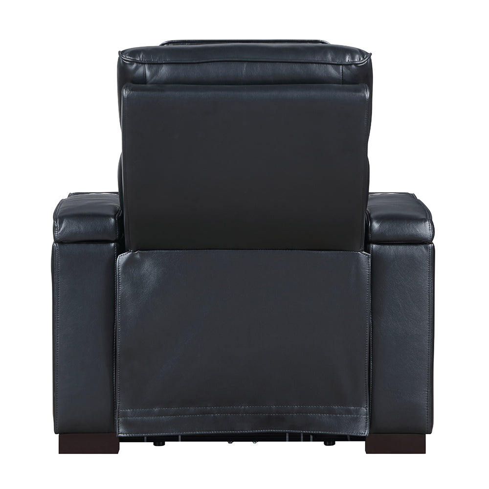 Ephron Black Power Motion Recliner W/Power Headrest & LED