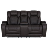 Wendell Dark Gray Microfiber Power Motion Loveseat w/Console