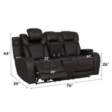 Wendell Dark Gray Microfiber Power Motion Loveseat w/Console