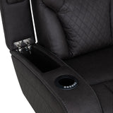 Wendell Dark Gray Microfiber Power Motion Recliner w/Storage,USB & LED