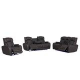 Wendell Dark Gray Microfiber Power Motion Recliner w/Storage,USB & LED