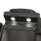 Taddeo Dark Gray Leatherette Power Motion Sofa w/Dropdown Table
