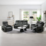 Taddeo Dark Gray Leatherette Power Motion Sofa w/Dropdown Table