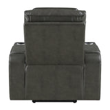Taddeo Dark Gray Leatherette Power Motion Recliner