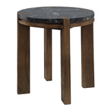 Estella Black/Walnut End Table w/Marble Top