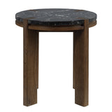 Estella Black/Walnut End Table w/Marble Top