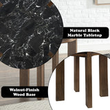 Estella Black/Walnut End Table w/Marble Top