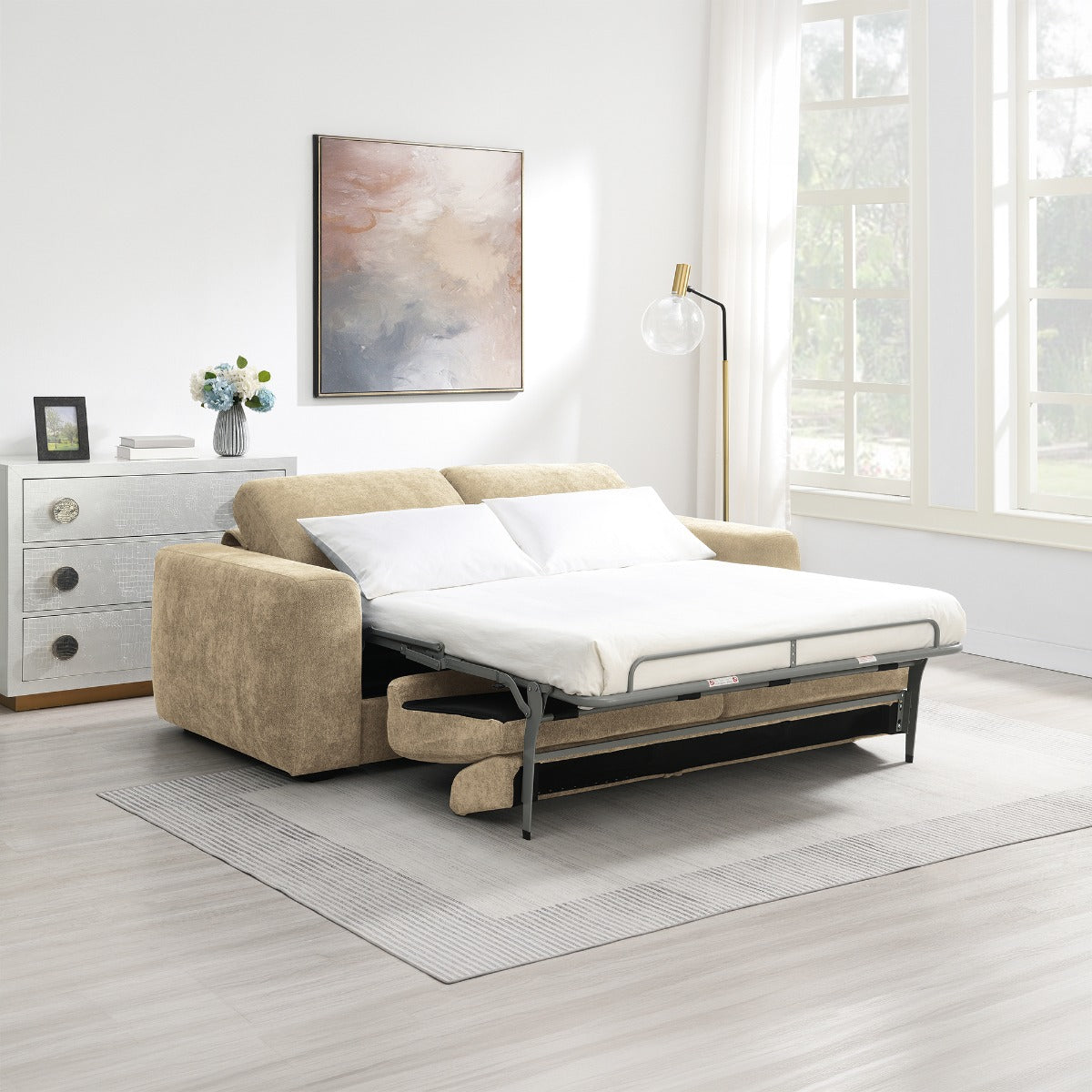 Chesney Beige Sofa W/Sleeper