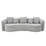 Barasa Gray Oversize Sofa w/5 Pillows