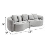 Barasa Gray Oversize Sofa w/5 Pillows