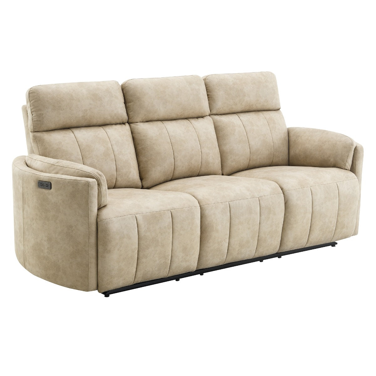 Elison Beige Power Motion Sofa W/Drop Table