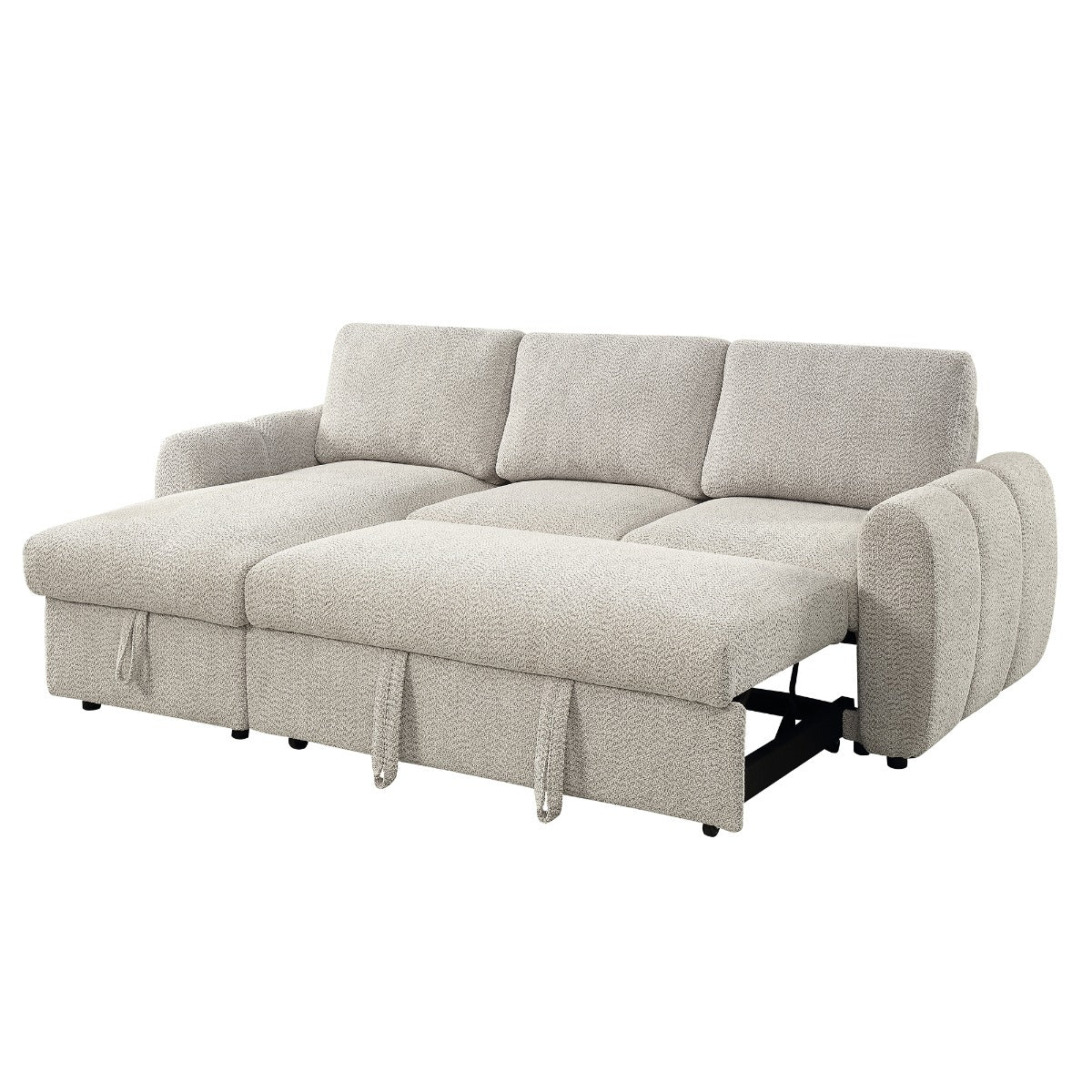Nuriel Beige Reversible Sectional Sofa W/Sleeper & Storage
