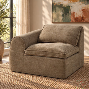 Almano Brown Modular - Left Facing Arm Chair