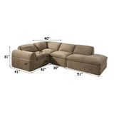 Almano Brown Modular - Left Facing Arm Chair