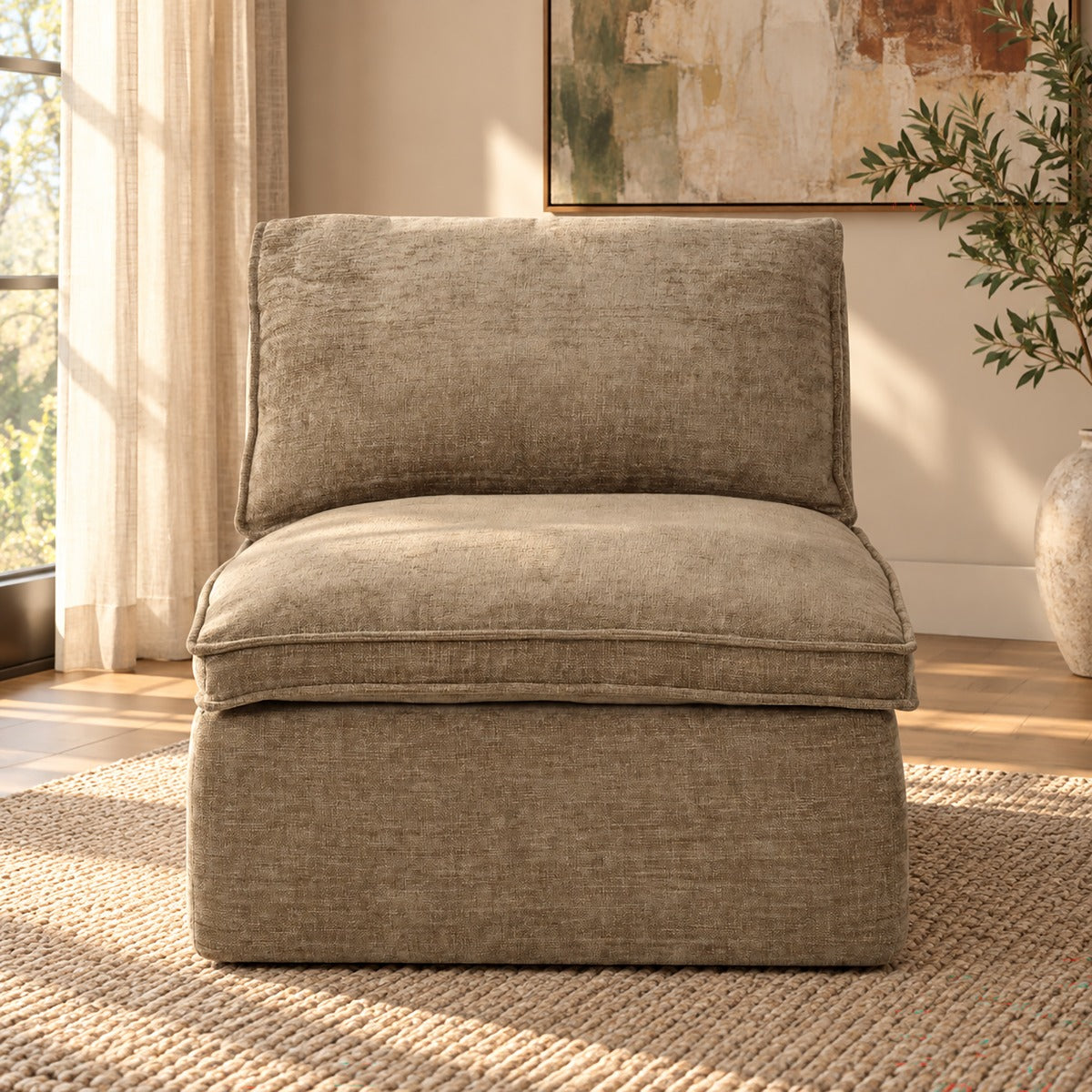 Almano Brown Modular - Armless Chair