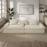 Jesse Beige Oversized Sofa W/6 Pillows
