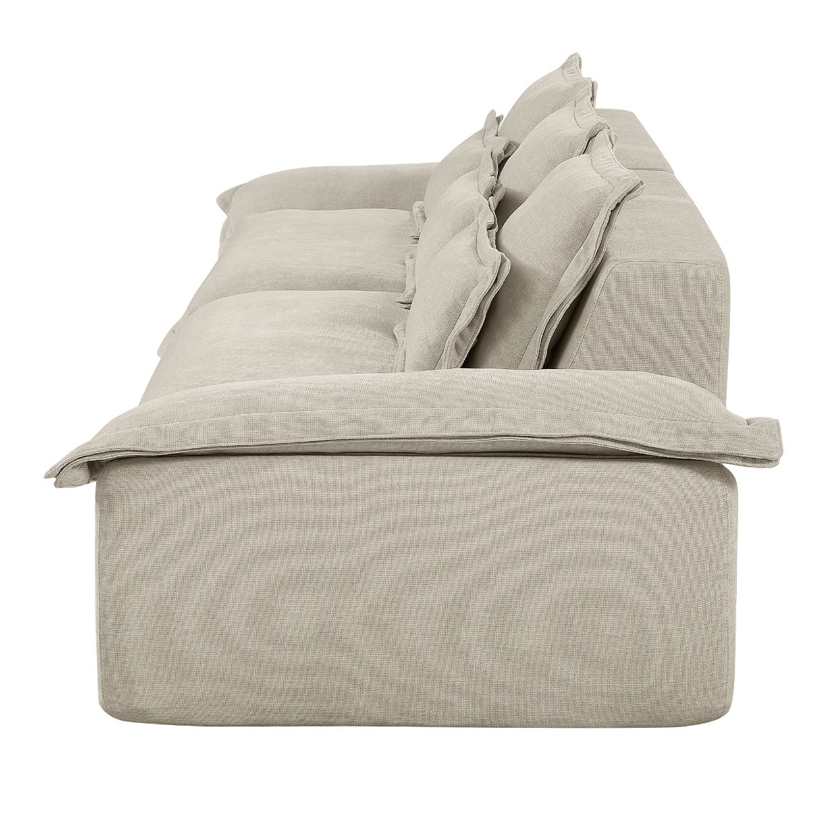 Jesse Beige Oversized Sofa W/6 Pillows