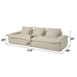 Jesse Beige Oversized Sofa W/6 Pillows