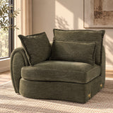 Leighton Green Modular - Left Facing Arm Chair W/3 Pillows
